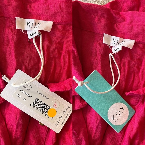 NWT Koy Resort Miami Big Shirt Dress M Pink - Picture 4 of 11